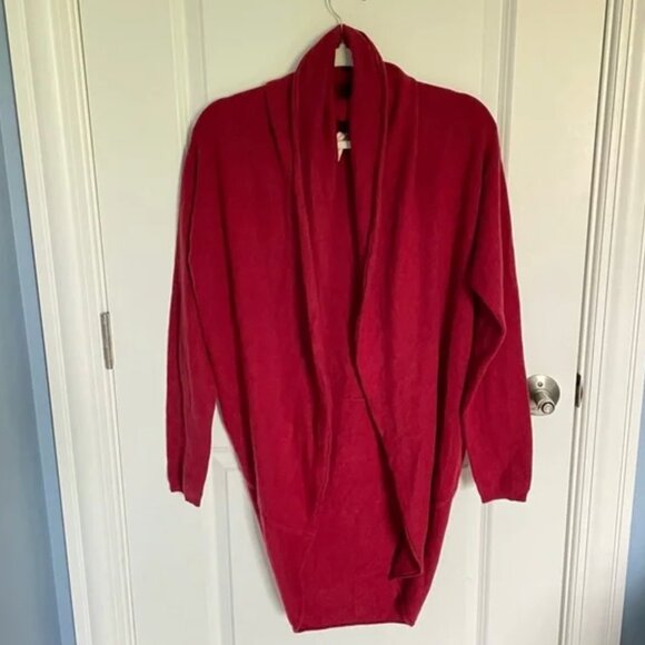 New! Red Envelope Red 100% Cashmere Cocoon Cardigan Sweater 47184 - Picture 2 of 13